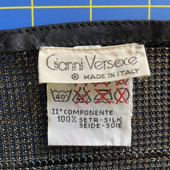 GIANNI VERSACE c. 1983 Vintage Oroton Metal Mesh Chainmail - Picture 4 of 5